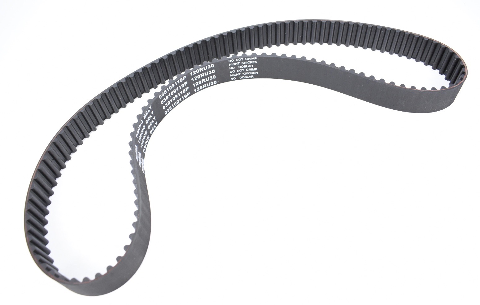 038109119PBANDA DENTADA DE DISTRIBUCION (TIEMPO)JETTA A4 (MK4) CLASICO (11-14), NEW BEETLE (12-16), BORA A5 (MK5) (05-10), EUROVAN T5 (05-09) TDI (DIESEL) 1.9 LITROS038109119P / NTNV1110 / 120RU30 / T1028 TB334