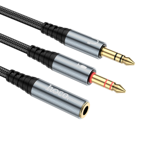 Cable de Audio Jack 3.5mm 2 en 1 Hoco Upa21 Gris