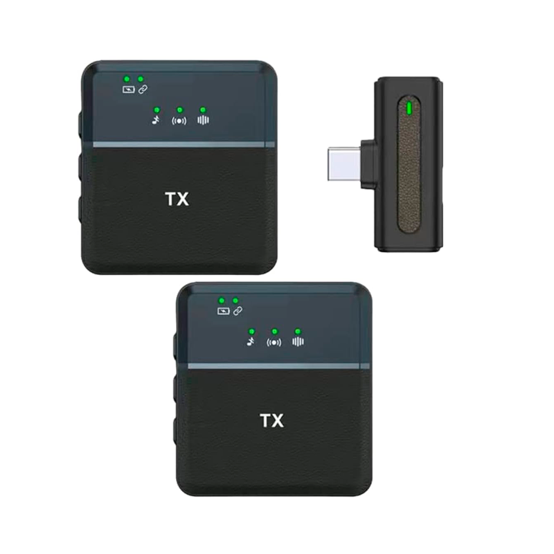 Kit Microfono Externo Dual Tipo C Sx8 Dual Negro - Imagen 2