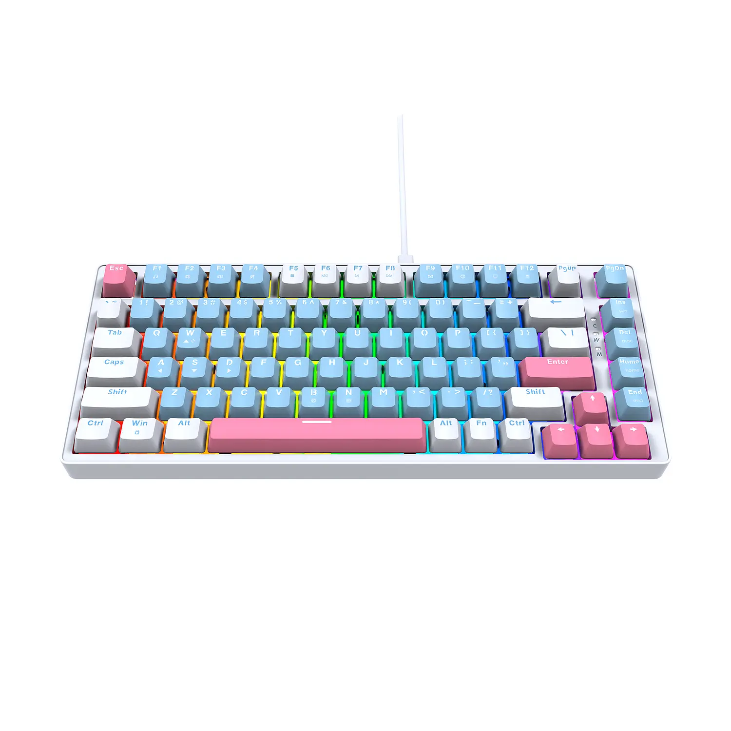 Teclado Gamer Mecanico Fantech Atom X83 Mk612 Ame White Switch Rosie - Imagen 6