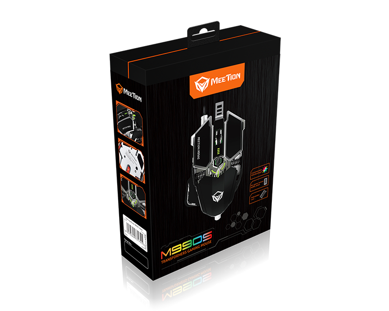 Mouse Gamer Meetion Transformer Metalic Pro M990s Rgb Negro - Imagen 3
