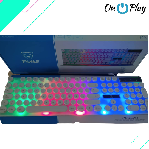 TECLADO RETRO RGB TIME TMTEC 8204 BLANCO - Imagen 2