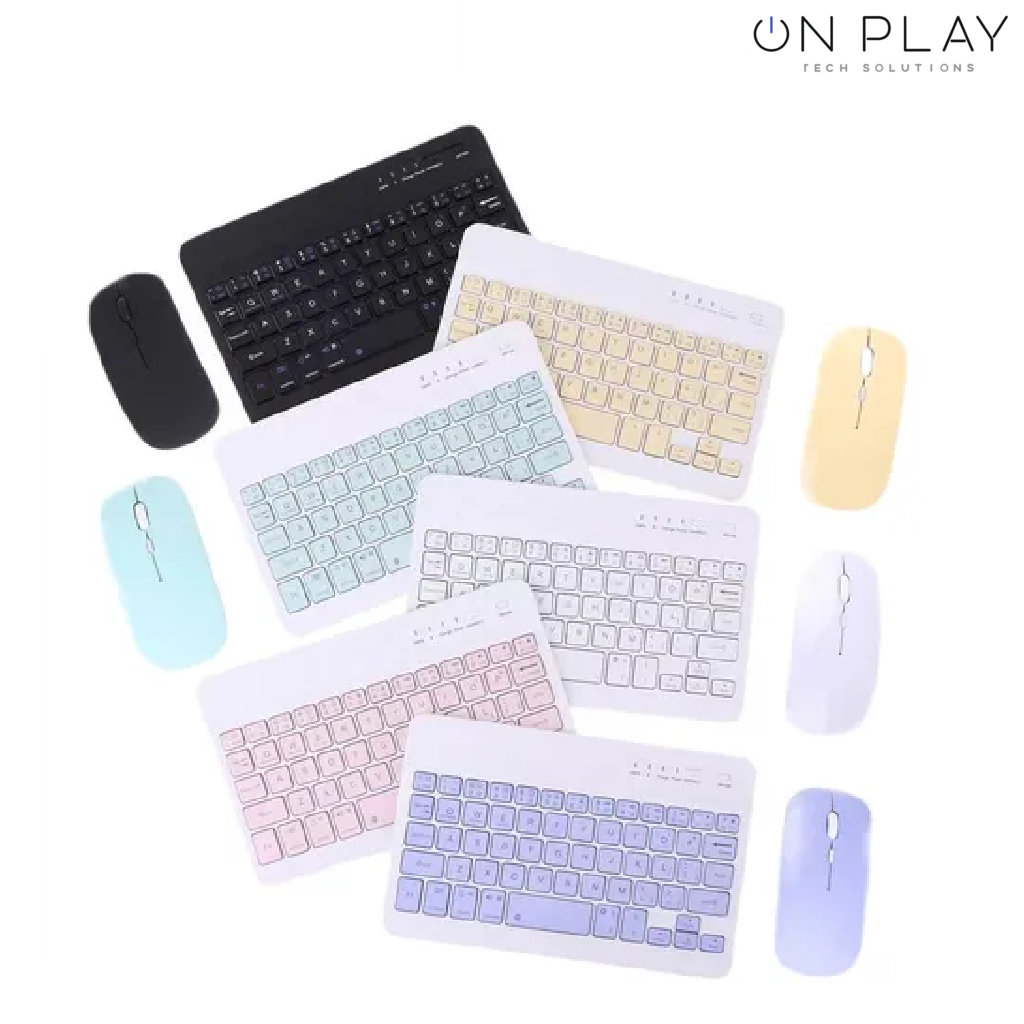 KIT Mouse + Teclado Inalambrico Recargable BT Colores CBT002 - Imagen 2