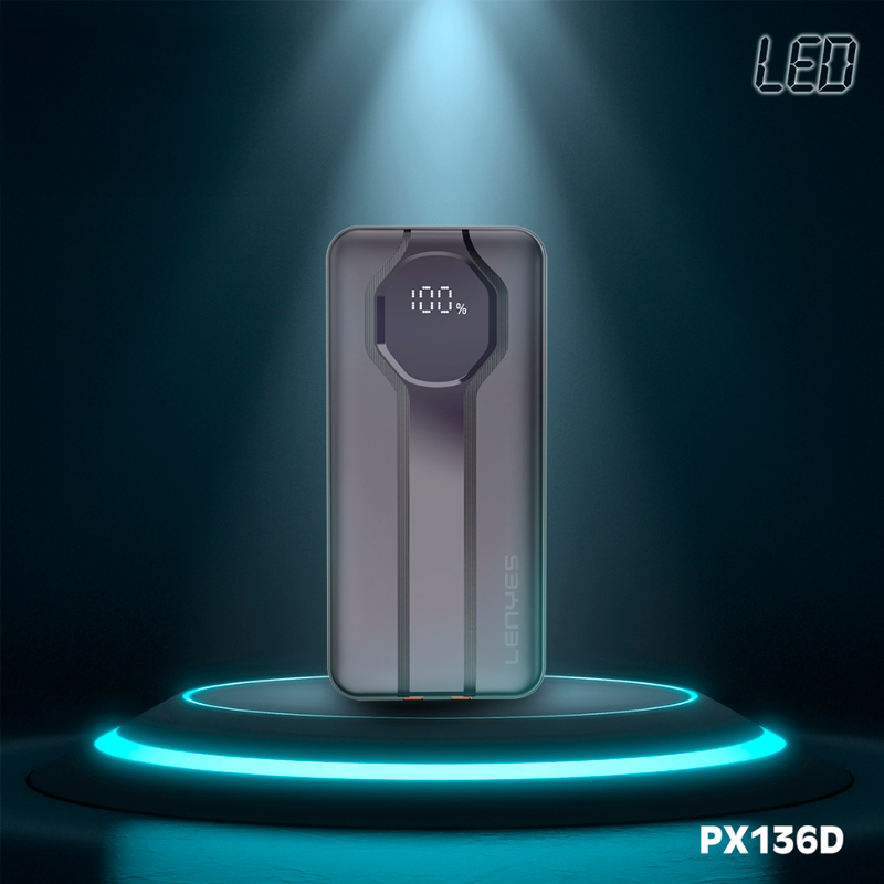 Powerbank Carga Rapida Lenyes Px136d 10000 Mah Negro - Imagen 3