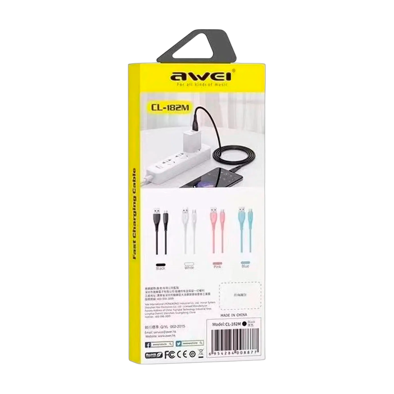 Cable Usb a Micro Usb Awei CL-182M Negro - Imagen 4