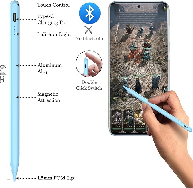 Lápiz Universal Stylus Pen Para Ios Android Windows Negro - Imagen 4