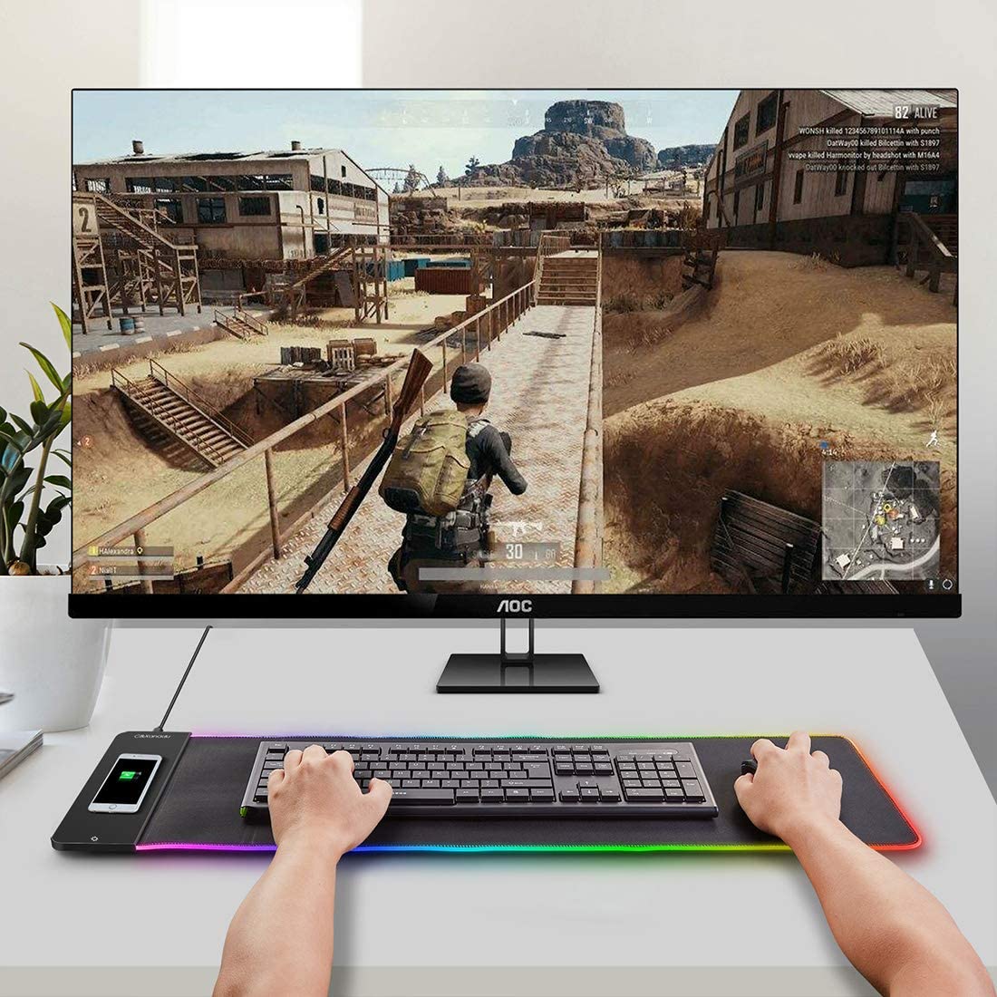 Mousepad Gamer Philips L604 Rgb XL Carga Inalámbrica Negro - Imagen 4