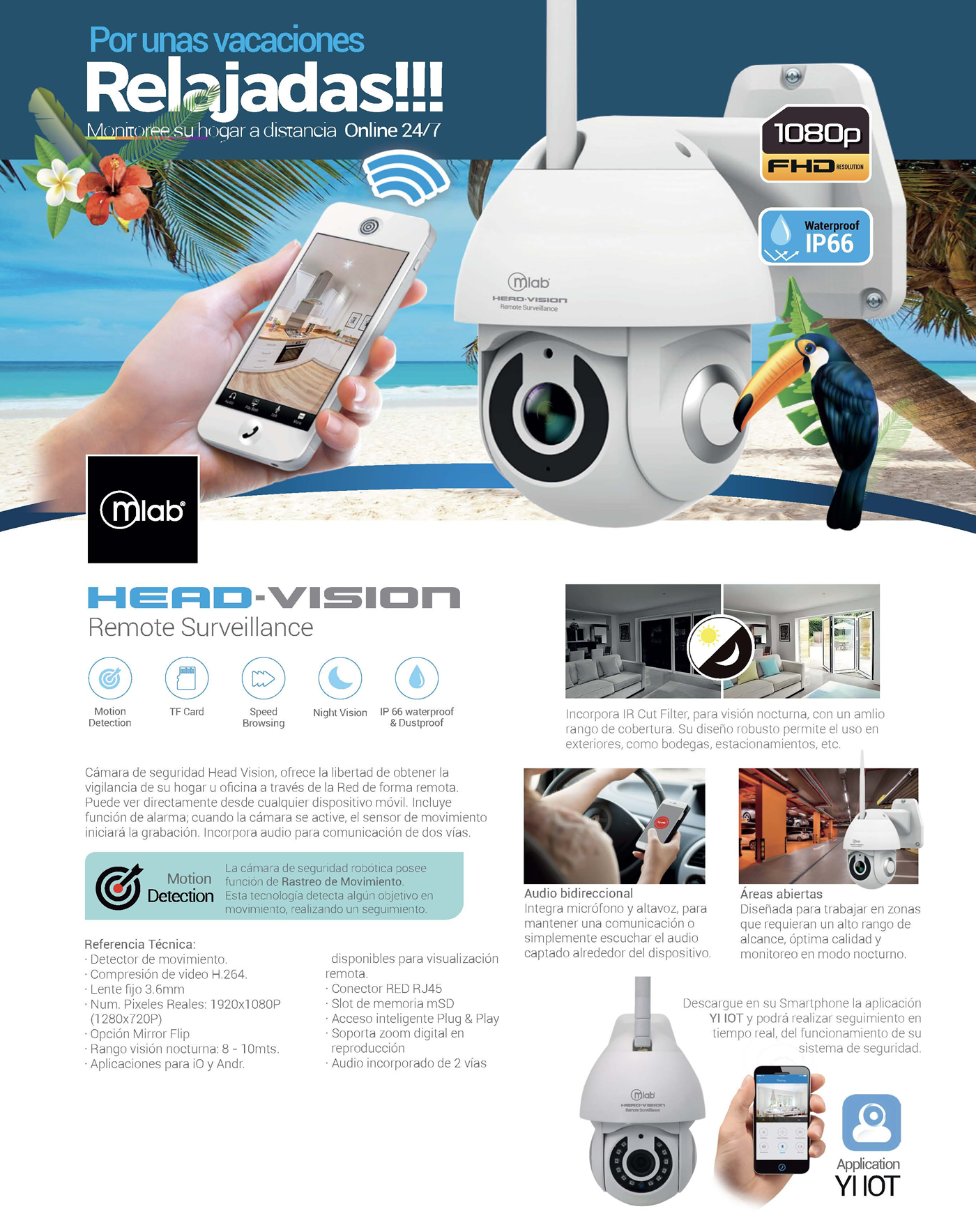 Camara de Seguridad Wifi Head Vision Microlab FHD (8700) - Imagen 8