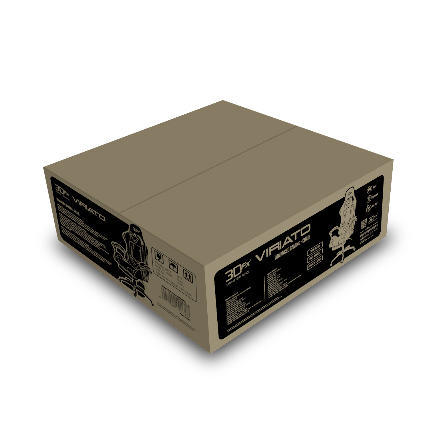 Silla Gamer Ergonomica 3dfx Viriato Negro Blanco - Imagen 4