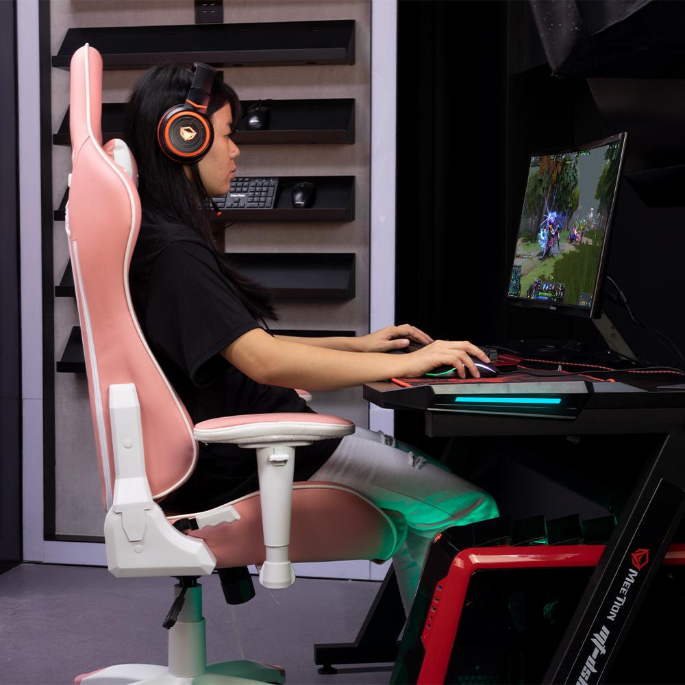 Silla Gamer Meetion CHR16 Rosado Blanco - Imagen 4