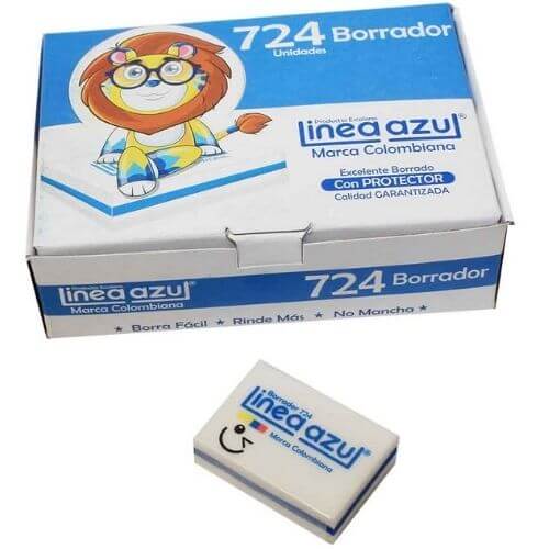 Borrador Linea Azul Pequeño Nata 724 Caja por 24