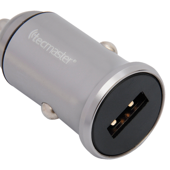 Cargador de Auto Tecmaster Qc 3.0 18w Carga Rapida Gris - Imagen 4
