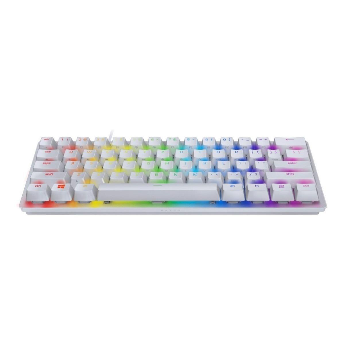 Teclado Gamer Razer Huntsman Mini Switch Purple Ingles Blanco - Imagen 2