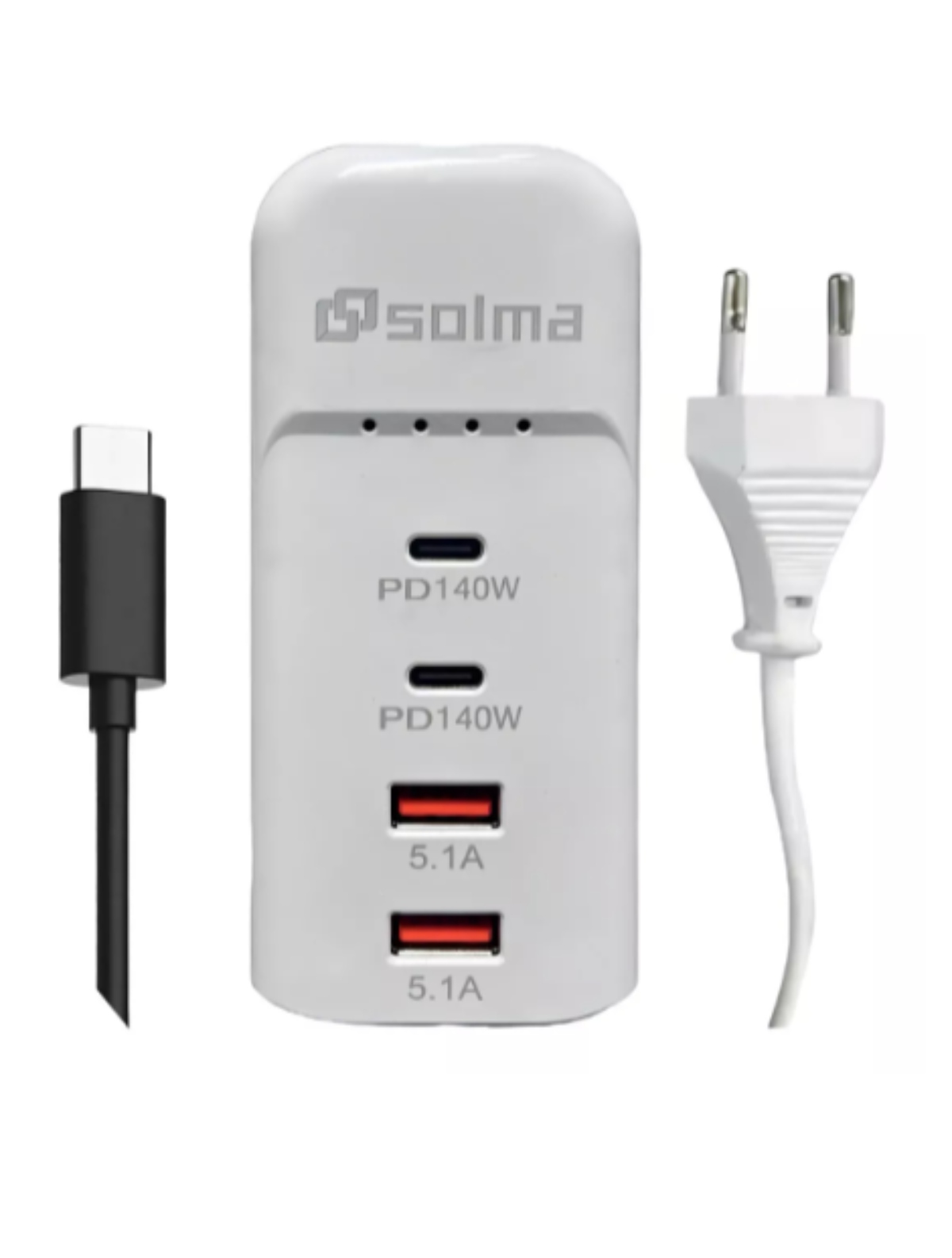 Cargador Solma Tipo Regleta 140w Súper Carga Rápida Blanco - Imagen 3