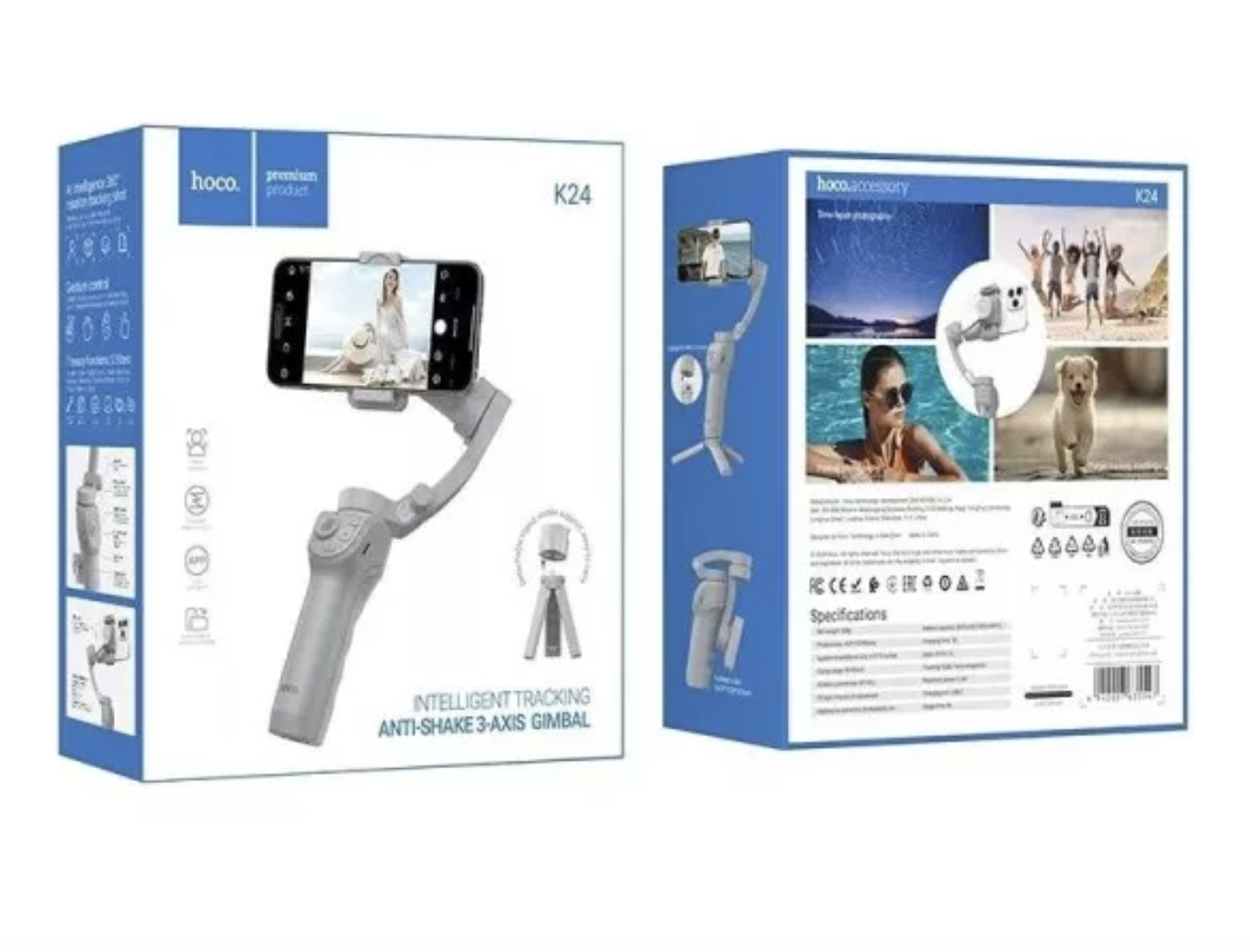 Estabilizador Gimbal Celular 3 Ejes Antivibracion Hoco K24 Gris - Imagen 4