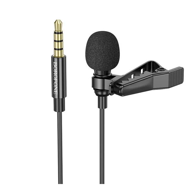 Microfono Lavalier Externo Borofone Bfk11 2m Jack 3.5mm Negro - Imagen 2