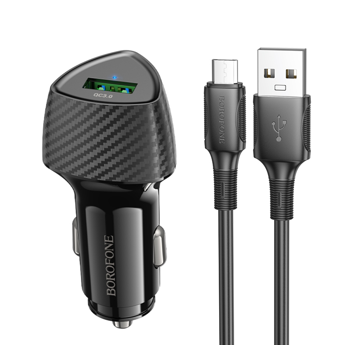 Cargador de Auto Borofone Bz31 Usb Q3.0 18w + Cable Tipo C - Imagen 2
