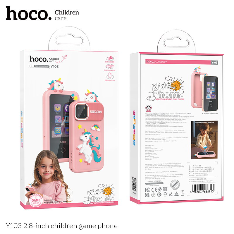 Telefono Celular Gamer Para Niños Hoco Y103 Rosado - Imagen 5