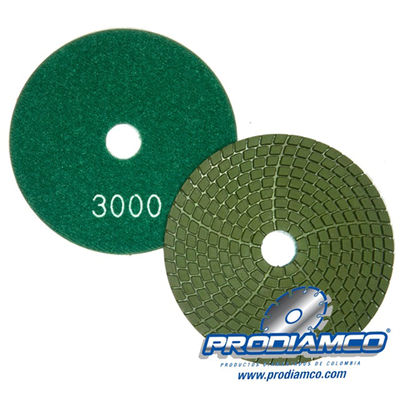 Pad Resinado Premium de 4″ para Granito y Marmol. Grano 3000