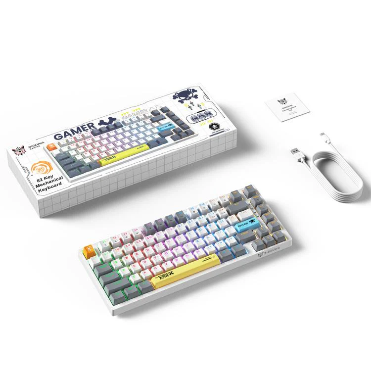 Teclado Gamer Mecanico Onikuma G58 Rgb 82 Teclas Ingles Blanco - Imagen 5