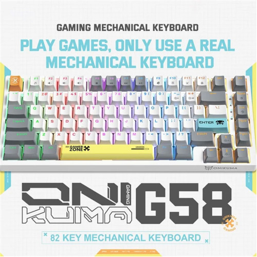 Teclado Gamer Mecanico Onikuma G58 Rgb 82 Teclas Ingles Blanco - Imagen 4