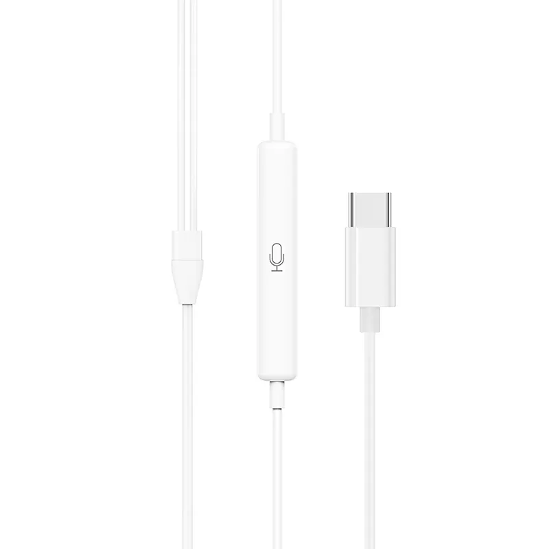 Audifonos In Ear Borofone Conector Tipo C Bm60 Blanco - Imagen 3