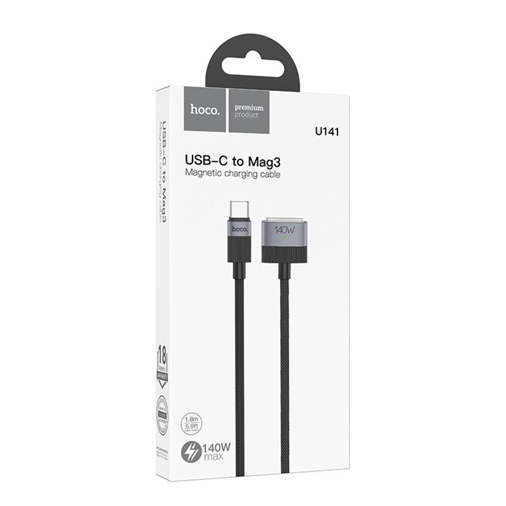 Cable Reforzado Trenzado Tipo C a Mag 3 140w Hoco X141 Negro - Imagen 3