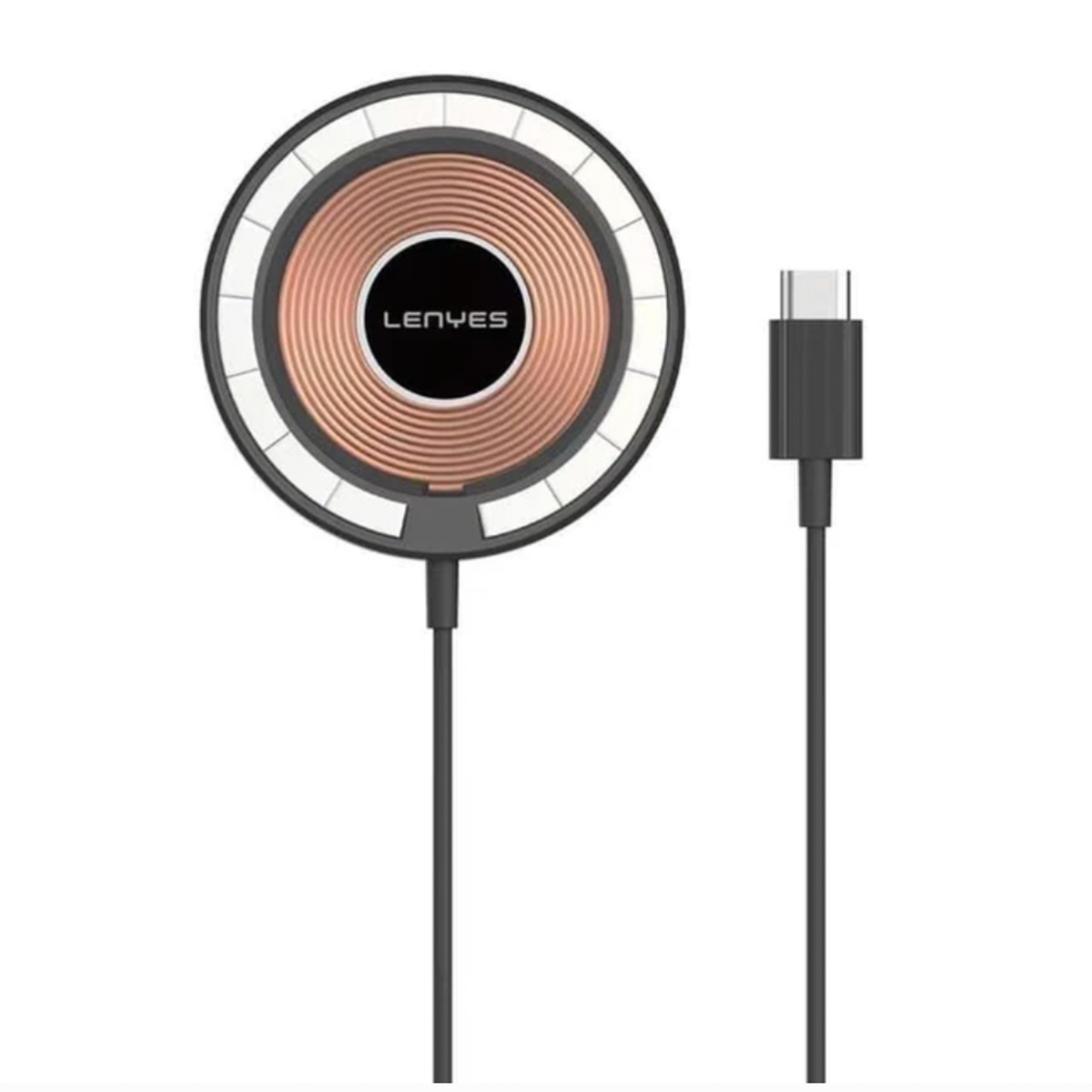 Cargador Inalámbrico Lenyes Pw309 Tipo C 15w Negro - Imagen 2