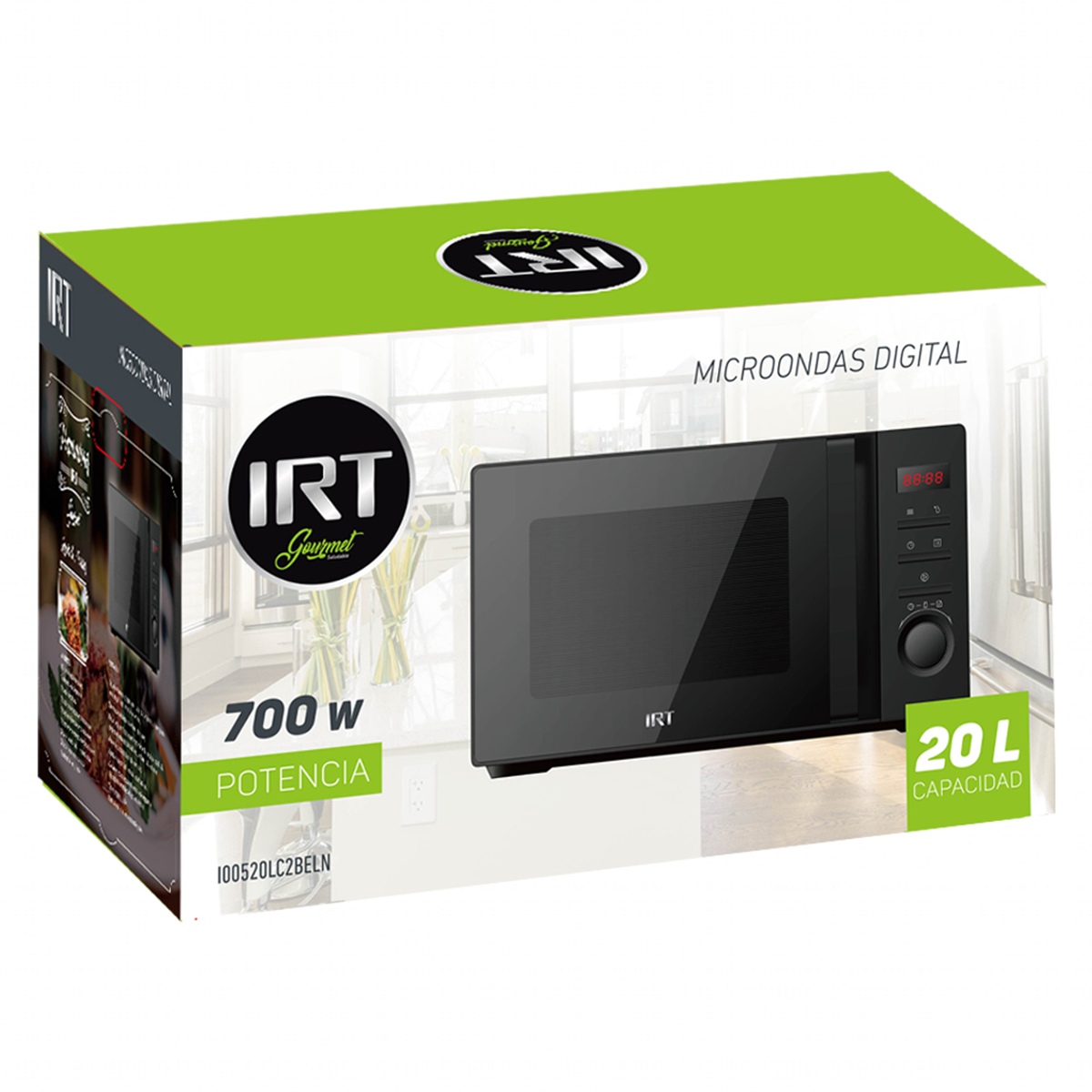Microondas Irt I00520lc2beln Digital 20 Litros Negro - Imagen 2