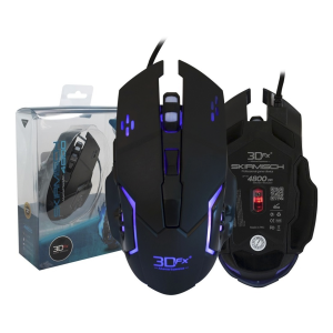 Mouse Gamer 3dfx Skirmisch Professional 4800dpi Negro