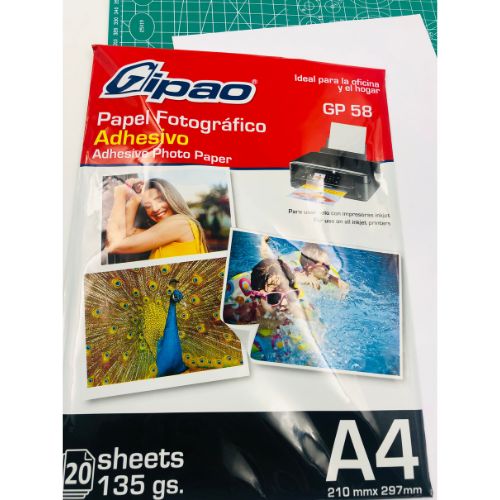 papel adhesivo para imprimir fotografia 135g Marca Gipao - Imagen 2