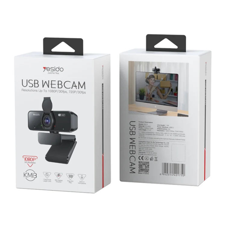 Camara Webcam Usb Yesido Km13 1080p Full HD Negro - Imagen 3