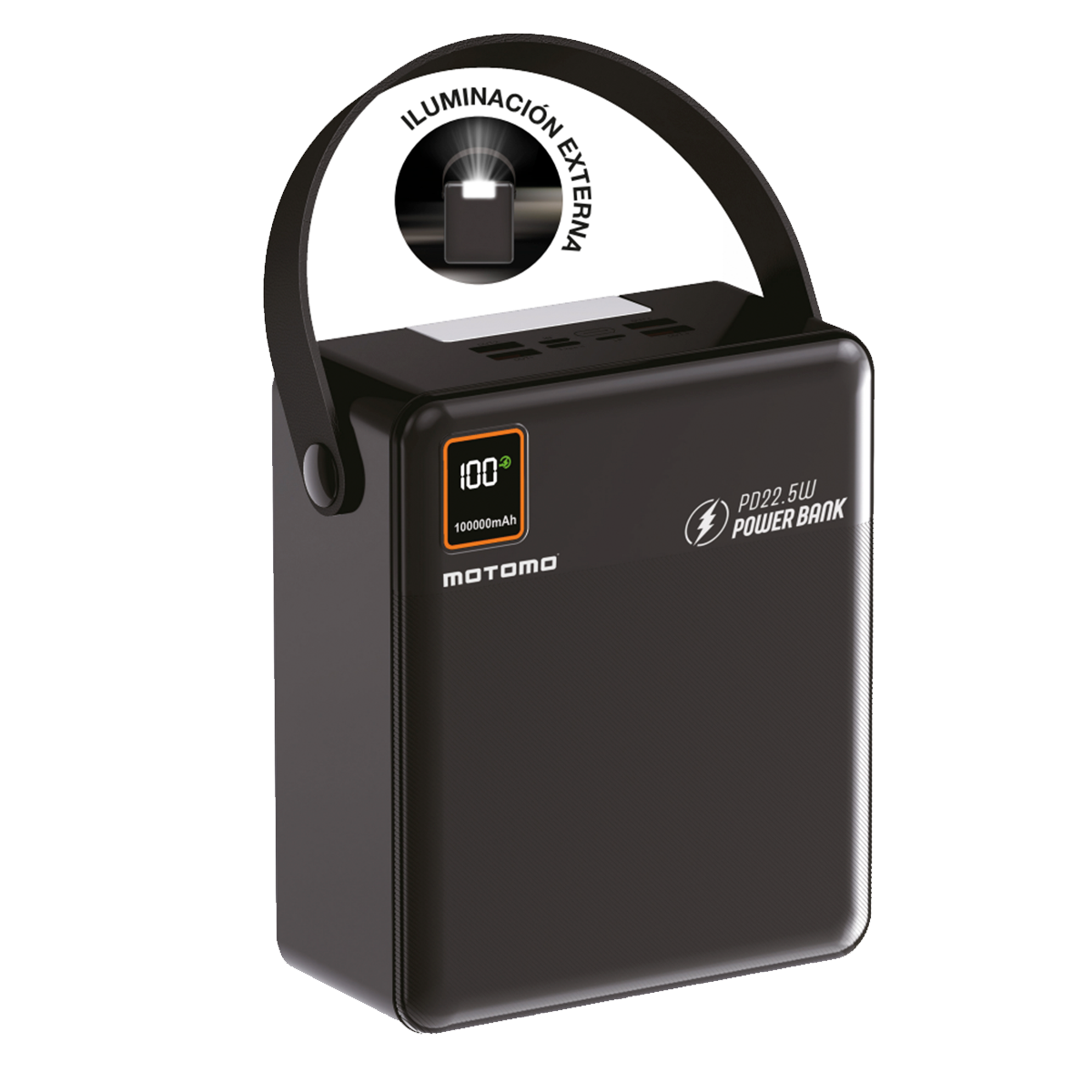 Powerbank Carga Rapida Motomo M-153L 100000 Mah Negro - Imagen 2