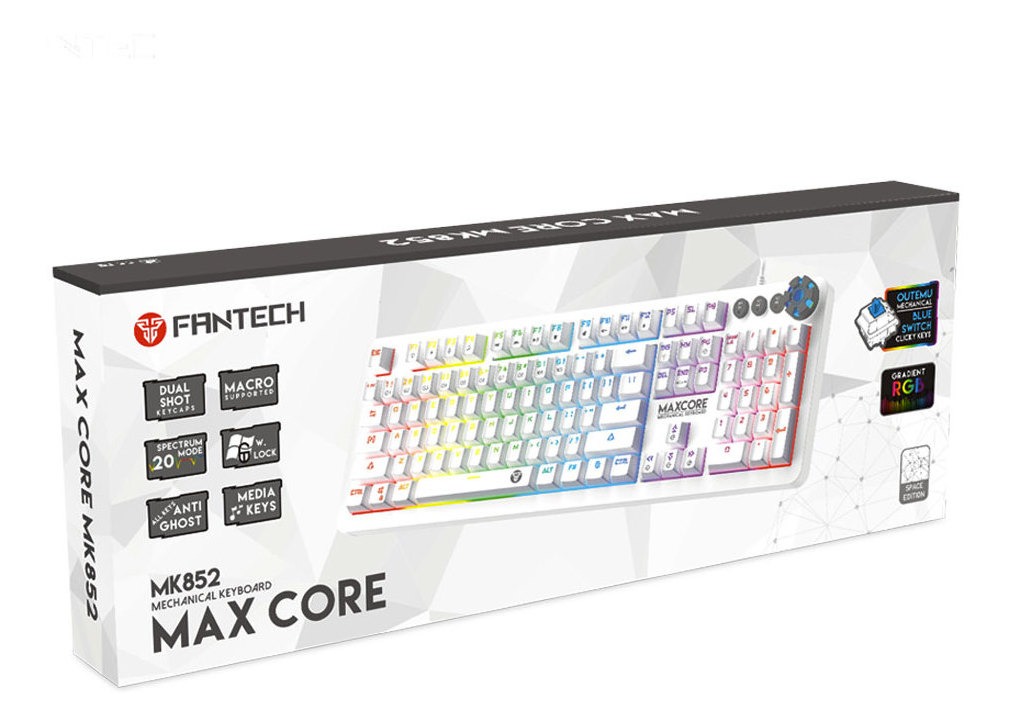 Teclado Gamer Mecánico Fantech Max Core Mk852 Space Edition Blanco - Imagen 3